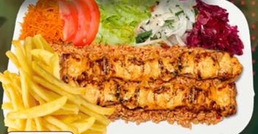 Assiette brochette de poulet
